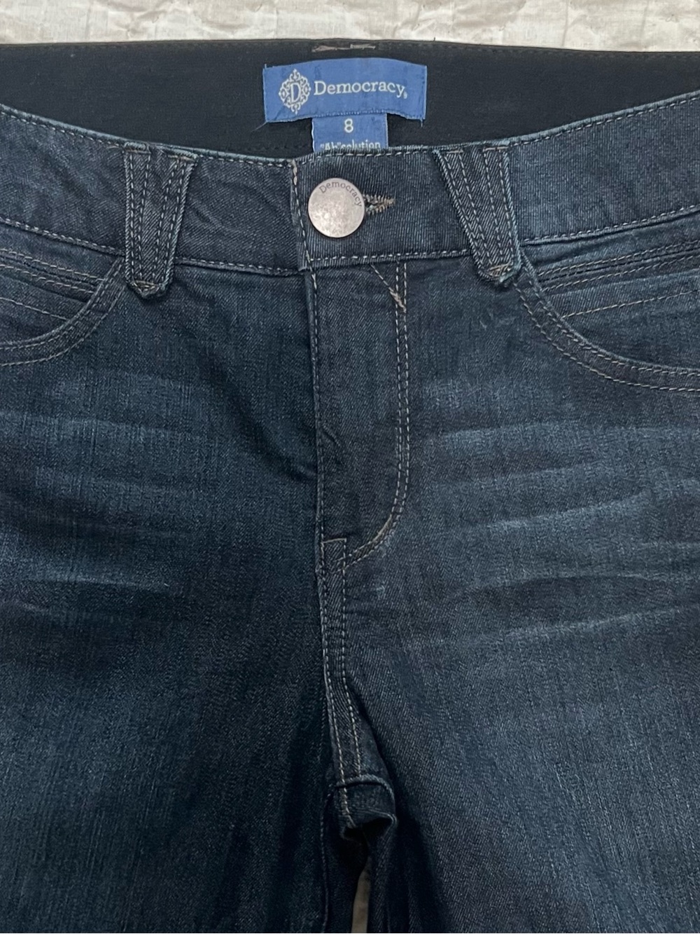 Democracy Ab Solution - women’s dark blue slim stretch jeans - size 8 *